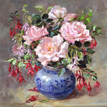 Lithographic and Canvas Flower Prints taken from the original oil paintings of Anne Cotterill