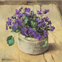 Wild Violets greeting card by Anne Cotterill Flower Art