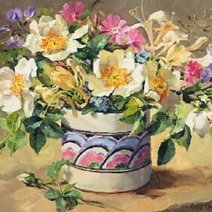 Summer Flowers in a Honiton Pot