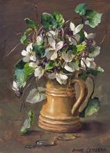 Wild White Violets - flower card by Anne Cotterill