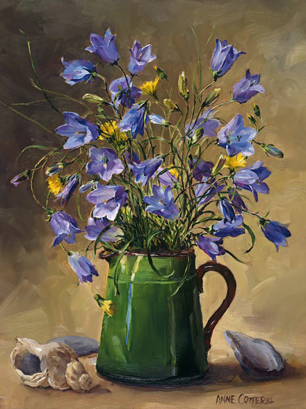 Harebells with Shells - flower greetings card